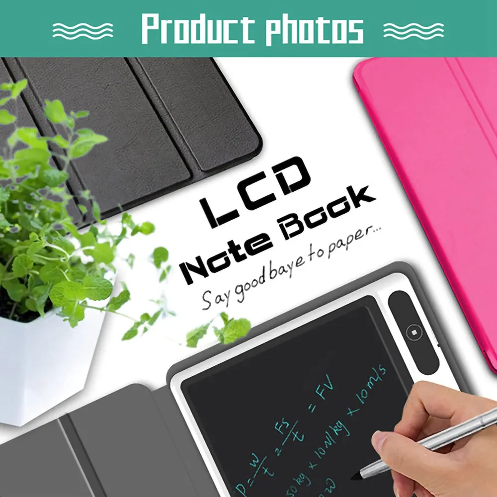 LCD Smart Handschriftbord 101 inch Elektronisch notitieblok met kunstleer etui Tekentablet voor werk en studie Multifunctioneel6547729