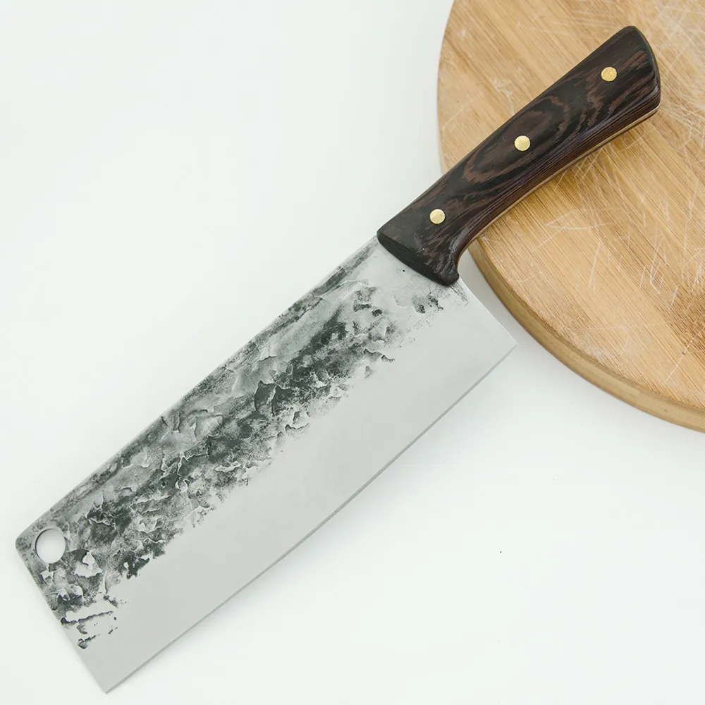 7.5 inch Nakiri Keukenmes 5cr15 Rvs Cleaver Chinese Slager Bestek Smeden Handgemaakte Gesneden Chef Messen