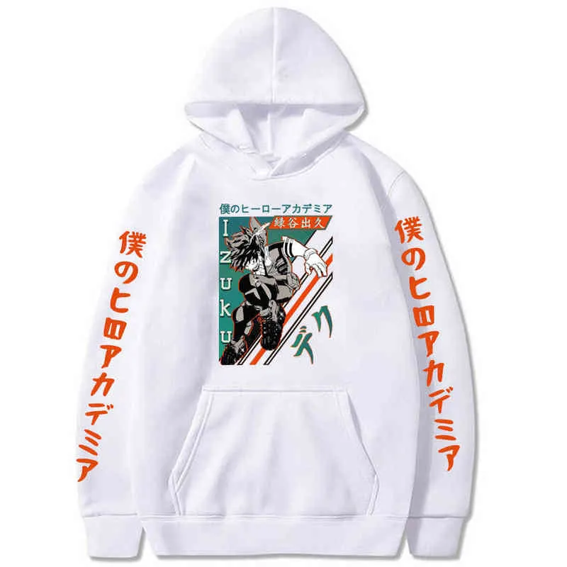 Męskie bluzy Mój bohater Academia Unisex Swetry Bluzy Bluzy 90. Anime Hoody Streetwear Topy H1227