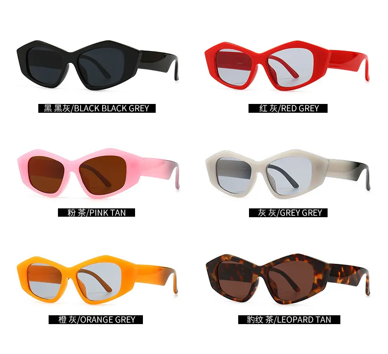 Gafas de sol poligonales de gran tamaño para mujer, lentes de sol poligonales de gran tamaño, a la moda, con escudo Vintage, geniales, uv4003569824, 2021