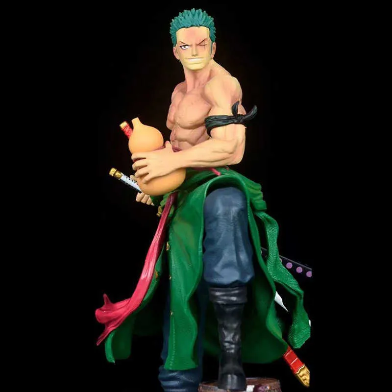 One Piece Anime Figure GK Roronoa Zoro New World Classic Battle Action Figure La mano può cambiare 37CM G0916