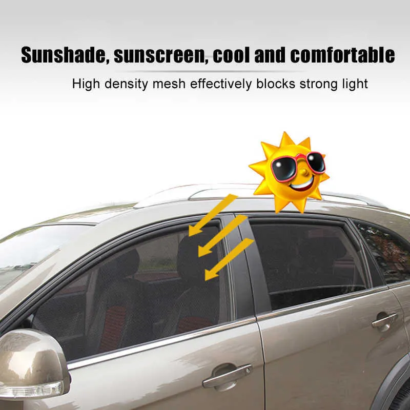 Novo Universal Magnetic Car Side janela tons de proteção UV Cortina de sol malha de malha respirável Baby Car Window Sunshade