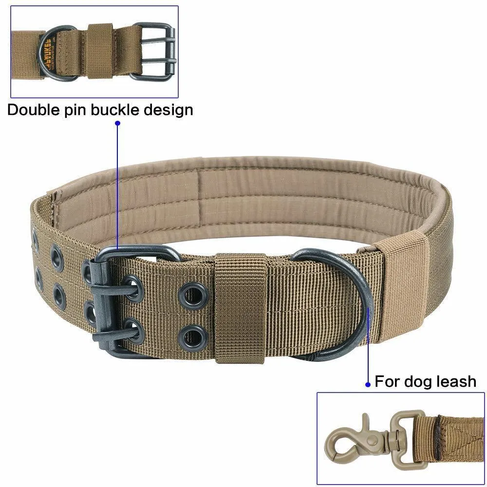 Colar de cão tático militar K9 Trabalhando Pets Durable Nylon Outdoor Treinamento S para pequenos produtos S Large S Y200515