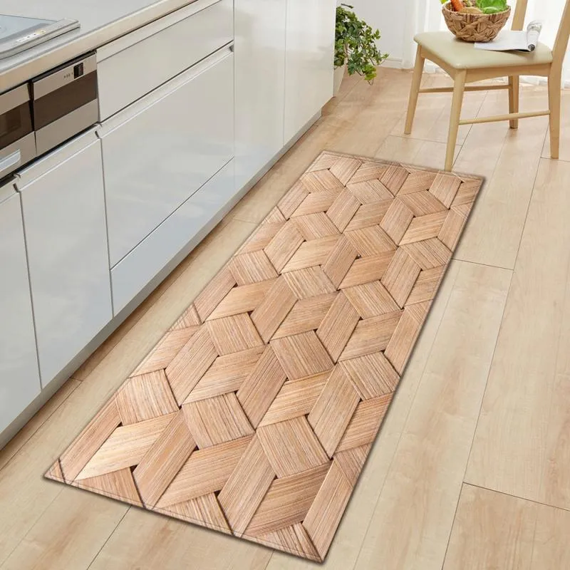 40 x 120 cm Grain de bois Porte de salle de bain Anti-dérapant Tapis de bain Tapis de sol Salon Tapis de sol Tapis de cuisine moderne Décoration de la maison 210301