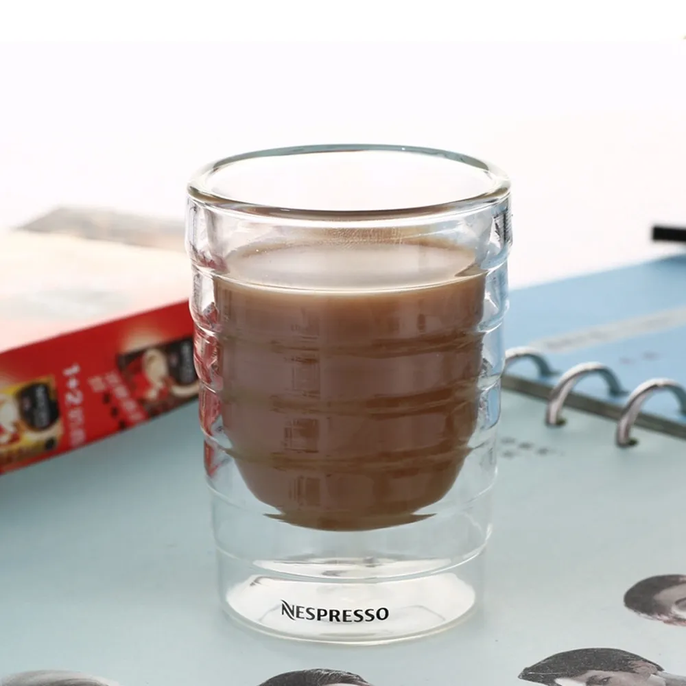 Double-layer Heat Resistance Whey Protein Nespresso Coffee Mugs Espresso Coffee Cup Thermal Glass 150ml Gifts L0309218N