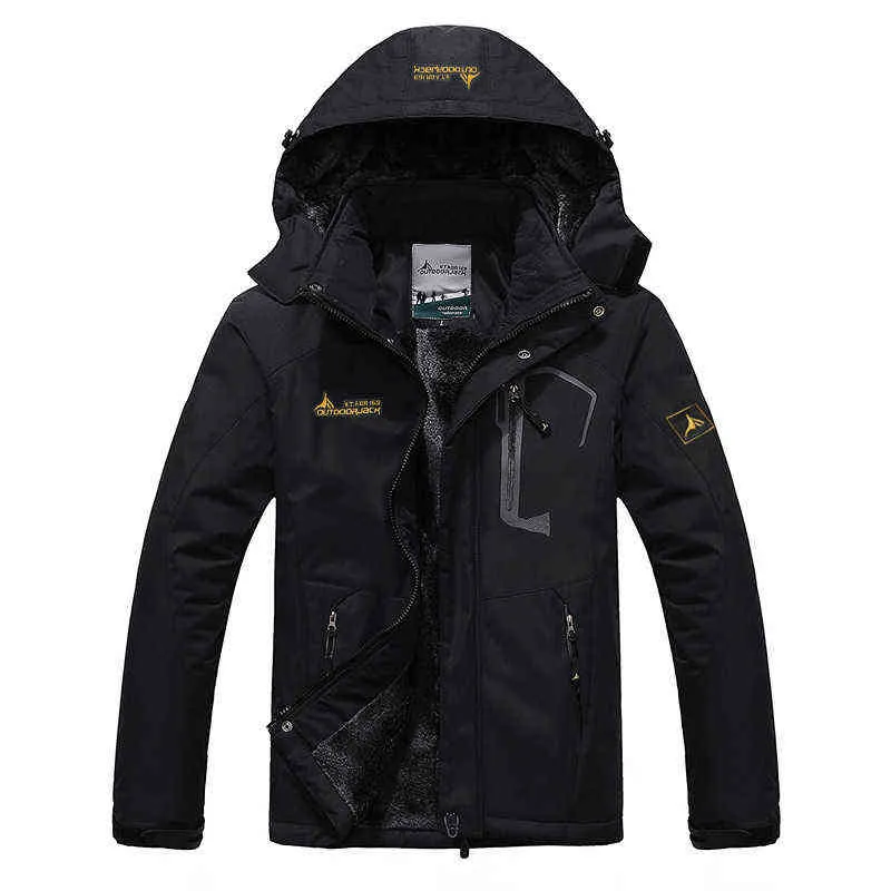 Winter Parkas мужская бренд ветрозащитный ветрозащитный плюс бархат толщиной теплой куртка пальто военный капюшон 211104