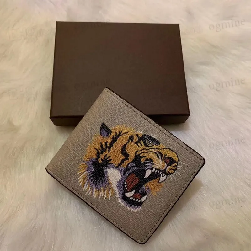 Men Animal Short Wallet Leather Black Snake Tiger Bee Peets Women Long Style Ruxury Presters Holders With Gift Box2895