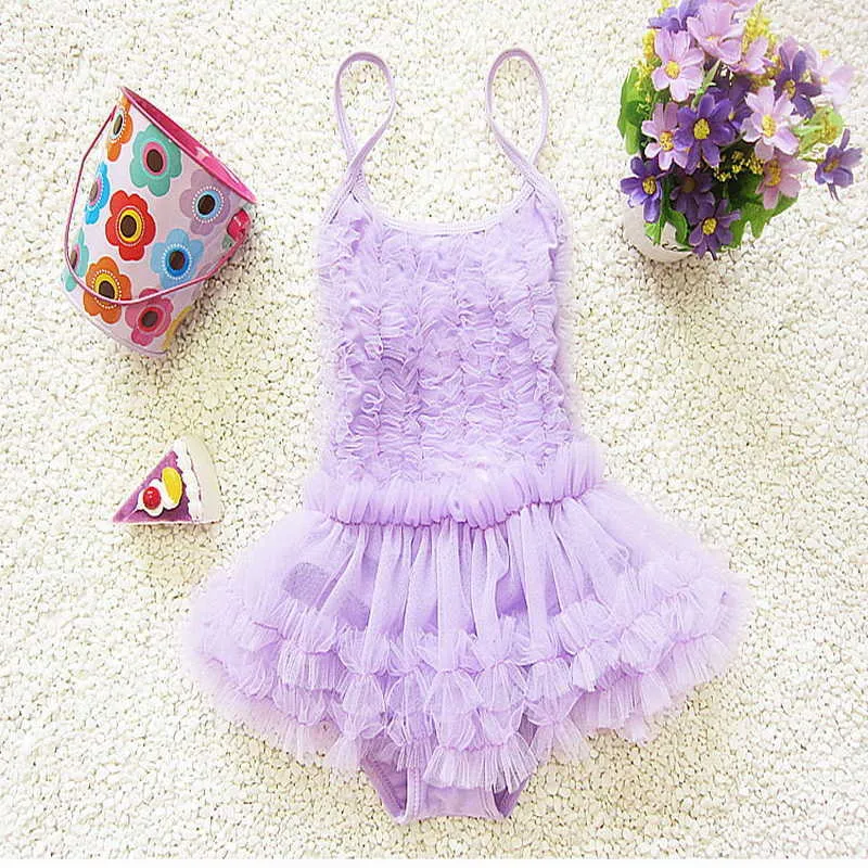 Summer Baby Girls Swimwear Piękny Cukierki Kolor Tutu Spódnica Switch Swimsu Ubrania Dzieci Moda Ubrania E1506 210610