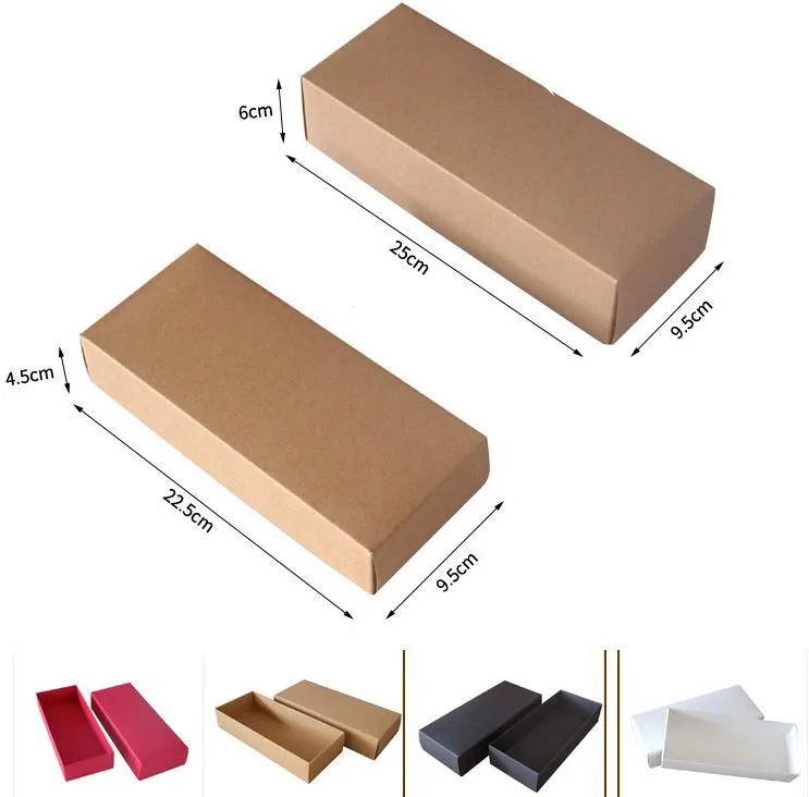 22.5X9.5cm Kraft Paper Red Black Brown Carton For Packaging Socks Underwear Bra Towel Gift Box Can Be Customized Wholesale