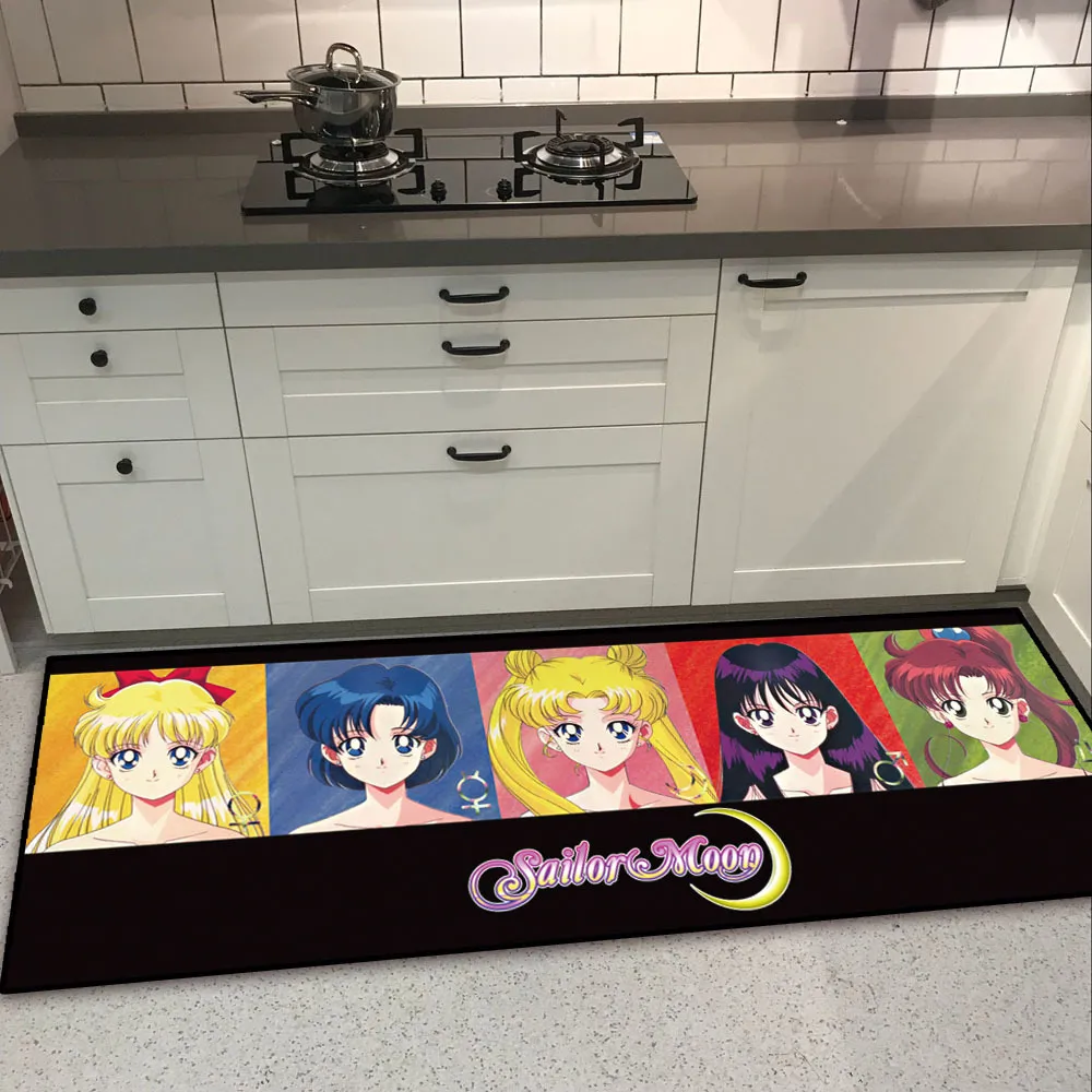 Princess Sailor Moon Luna Mars Door Mat Mat Floor Rug Mattor Living Bed Rum Kök Nonslip Girls Pink gåvor Y2005272064101