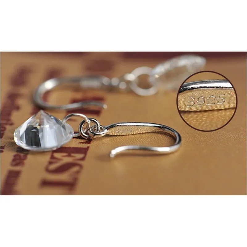 Аутентичные серьги-подвески из стерлингового серебра S925 с женскими кристаллами от Swarovski, женские украшения, микро-набор для близнецов290E