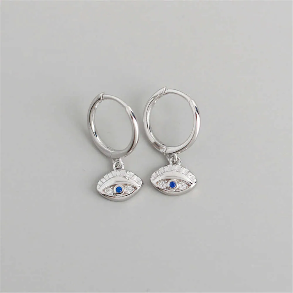 ANDYWEN 925 Sterling Silver Lucky Eye Drop Earring Dangle Charm Circle Round Piercing Ohrringe Fine Luxury Jewelry 210608