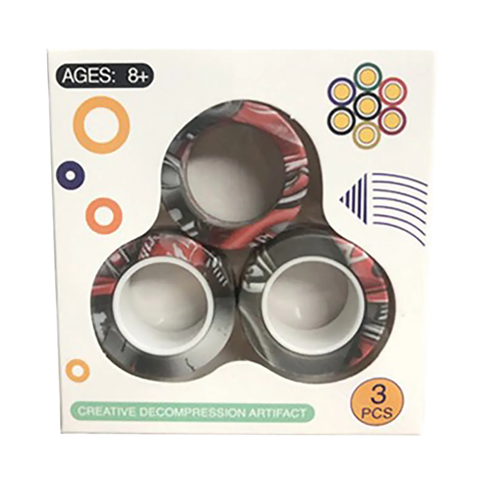 Anello magnetico natalizio Anello magnetico Giocattoli magnetici Giocattolo di decompressione Blocco dito Spinner a mano Set di giocattoli impilabile Bracciale magnetico Anello magico Regalo9871584