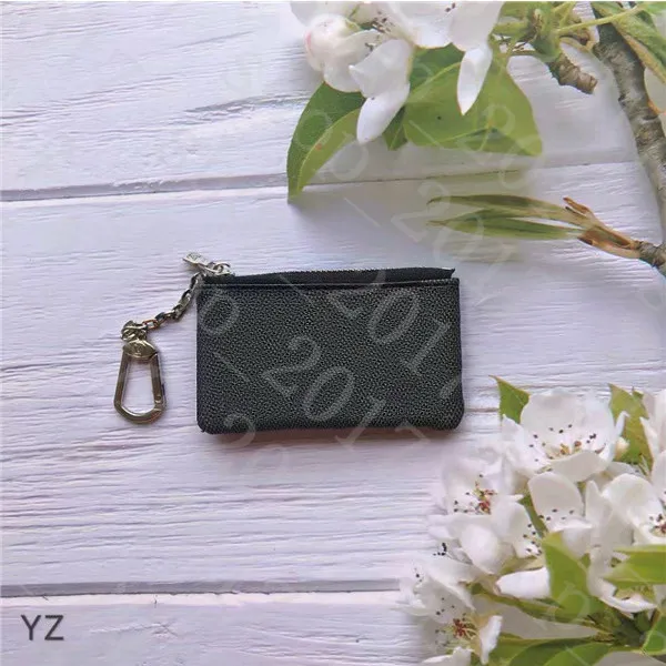 YQ Mini Carteira curta Carteira Carteiras de moda para Lady High Quality Keychain Card de couro moeda Burse Women Classic Zipper Pock267s