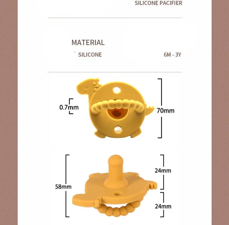 아기 실리콘 젖꼭지 Teethers 공룡 모양의 유아 젖꼭지 노리개 유아 장난감 장난감