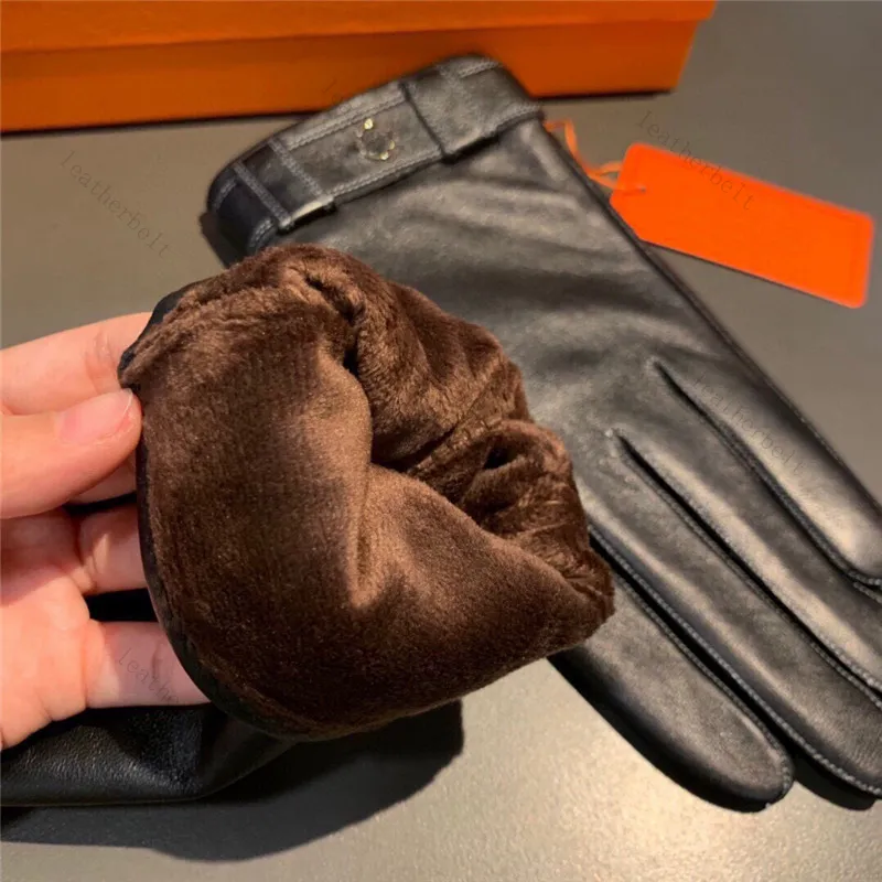Gant soyeux et pelucheux, mitaines en cuir personnalisées pour hommes, gants chauds et doux, à la mode, pour voyage, avec Box262J