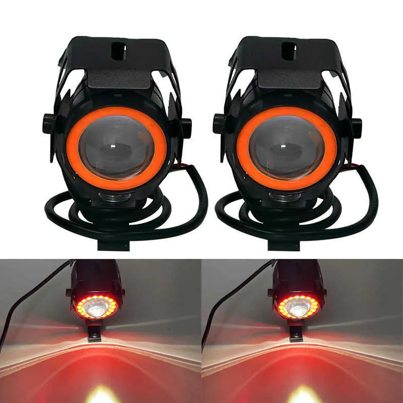 LED Motorcycle Reflight 125W U7 Mini Angel Eye Bulbs Motocykl Lampa motocyklowa 12V LED Blue Red White Green6708930