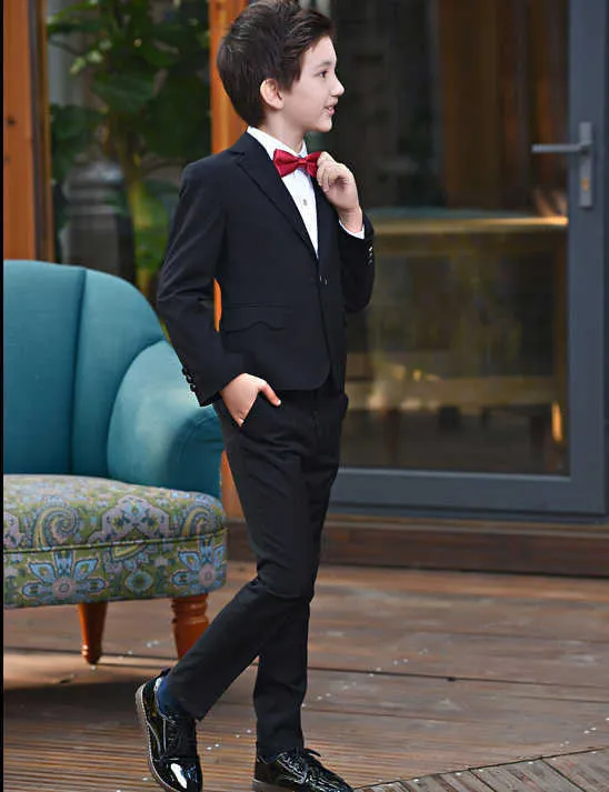 Nieuwe Knappe Pakken Blazer Kid's Suits Groen Prom Bruiloft Jongen Tuxedo Kinderkleding Set Leuke Formeel Pak 2 Stuks Jas Pants2304