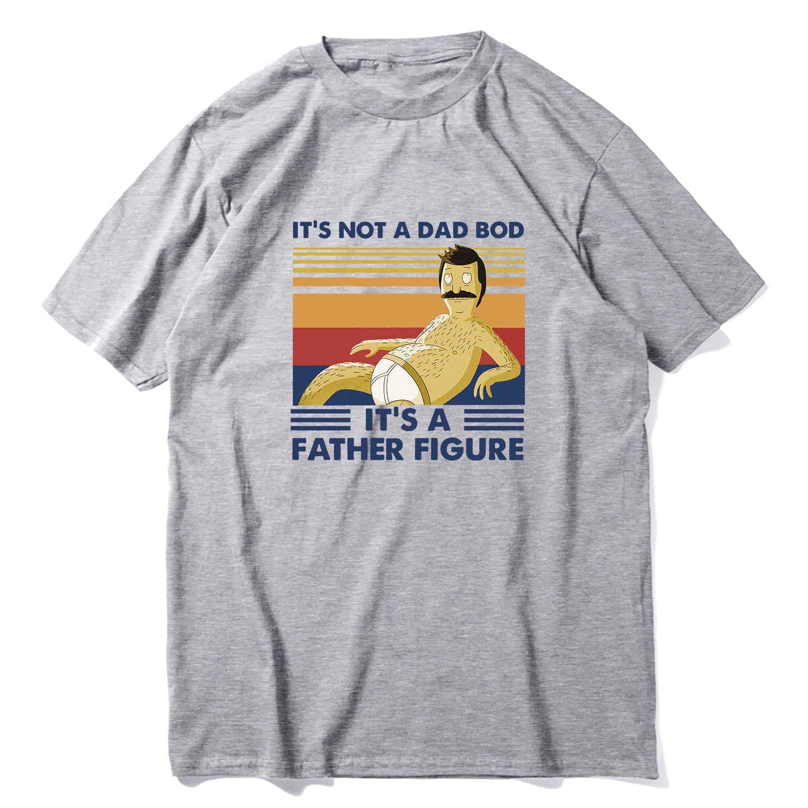 JKLPOLQ T-shirts pour hommes d'été Ce n'est pas un papa Bod C'est une figure de père drôle papa cadeaux T-shirt coton à manches courtes Harajuku Tee 210707
