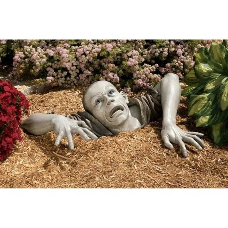 Halloween Horror Creepy Corpse Crawling Zombie Garden Statue Halloween Decoration Haunted House Props Supplies Home Y0909266t