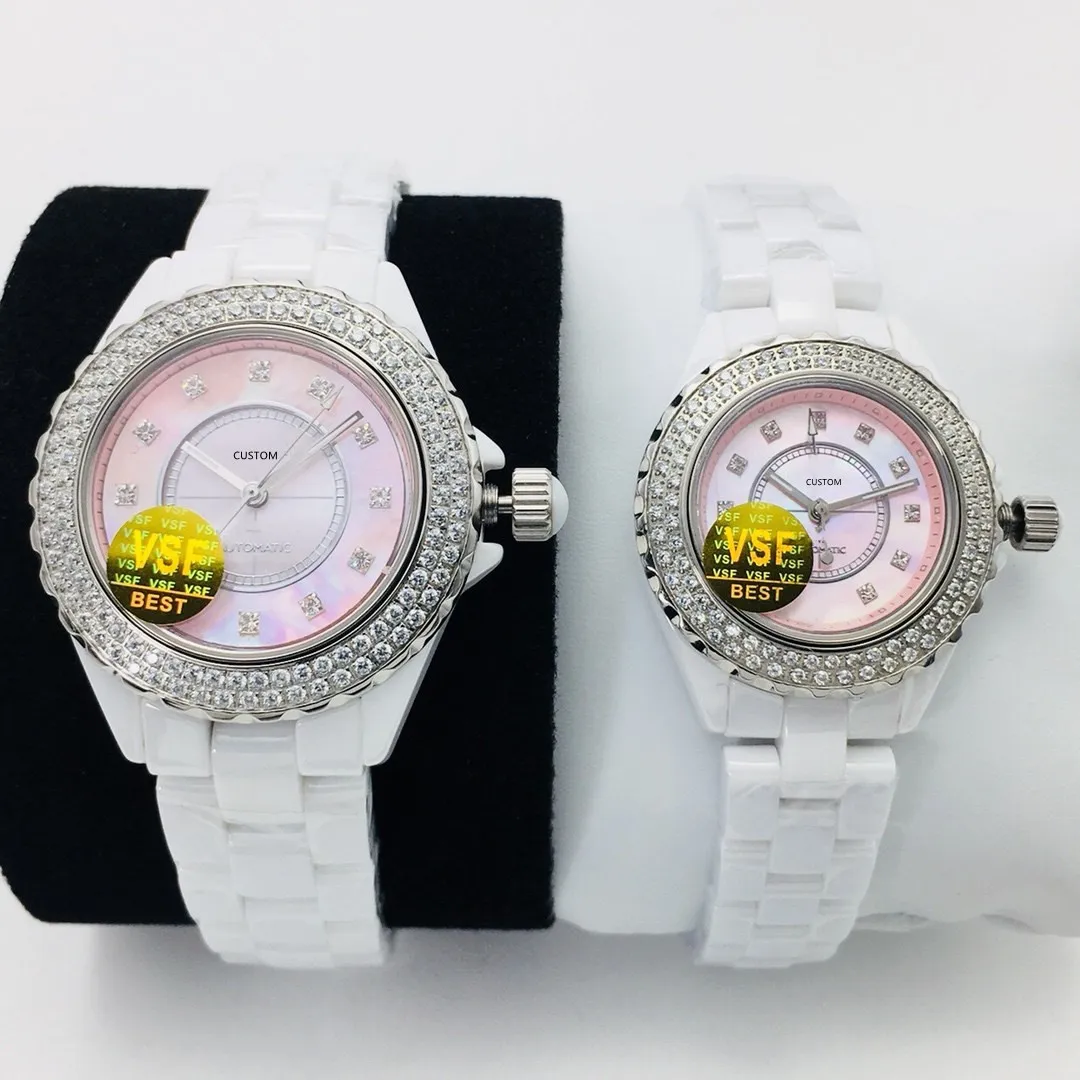 Классические женщины мужчины пара керамические часы автоматические механические часы 8215 Движение сапфин наручные часы знаменитый бренд 33 36 мм