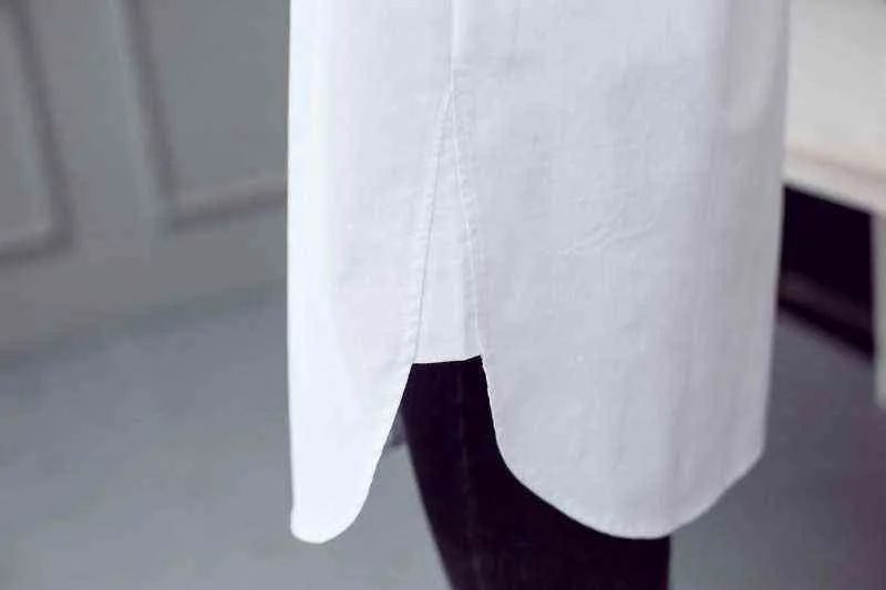 Camicie bianche classiche da donna Taglie forti 3 4 5 XL Camicetta a maniche lunghe allentata casual YWS05 H1230