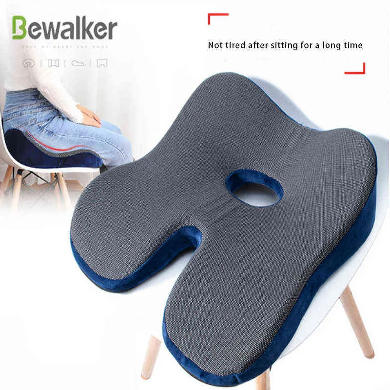 Office Beautiful Buttocks Chair Pillow Memory Foam Chair Cushion Non-Slip Plush Cushion Of Fart CushionCar Seat Cushion 211110