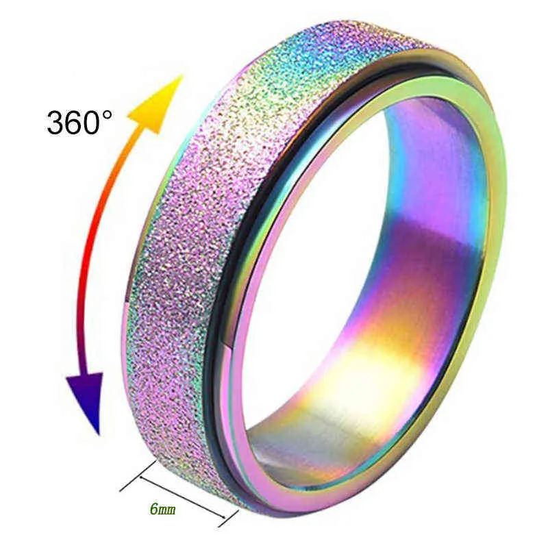 Enkel 6mm rostfritt stål Kvinnors Ringar Frosted Rose Gold Metal Ring för Kvinnor Män Skrubba Finger Smycken Förlovning Par Gifts G1125