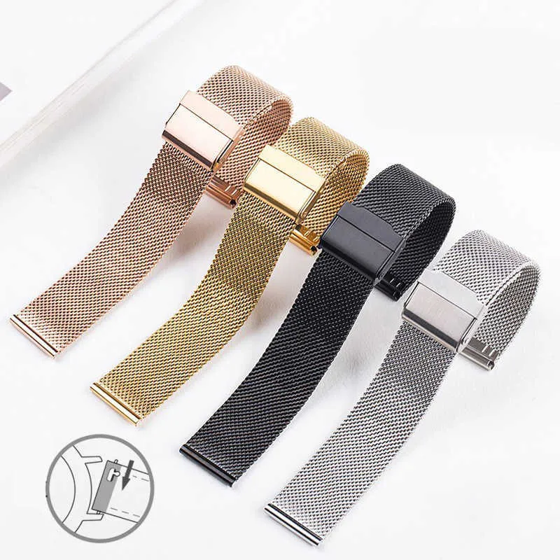High Quality 316l Stainless Steel Easy Replacement Watch Milanese Strap Quick Release Mesh Band H0915