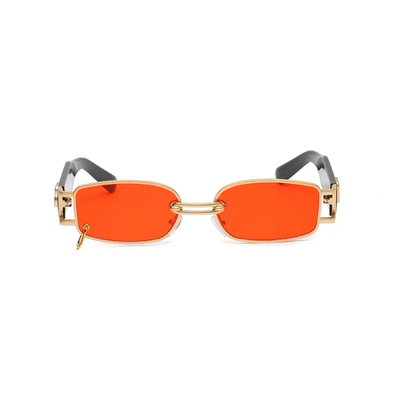 Najnowsze okulary przeciwsłoneczne Hip Hop dla mężczyzn i kobiet Rap Fashion Square Gold Metal Frame Luksusowa kobieta Hiphop Kieliszki 260a