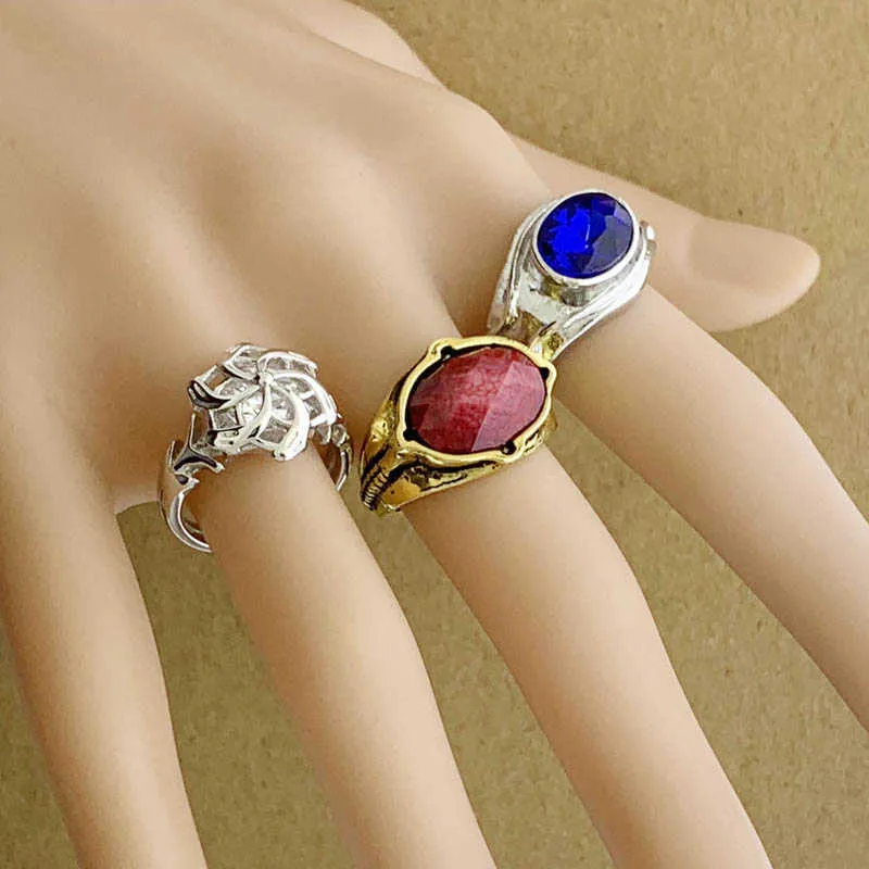 Властелин колец Vily Nenya Narya Elrod Galadried Gandalf кольцо LOTR ювелирных изделий ELF три Hobbit Fashion Fan подарок 210701