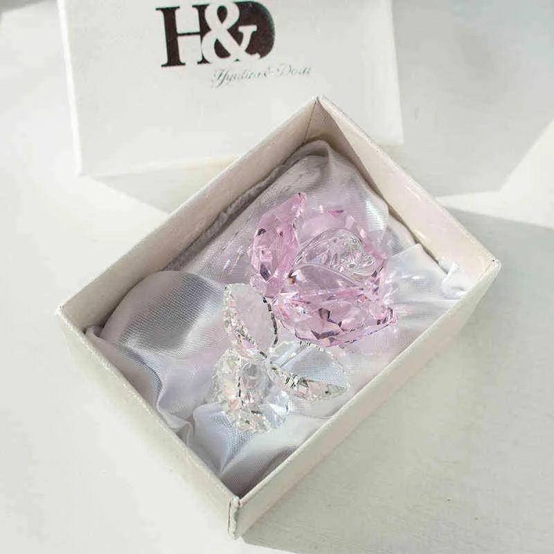 HD Crystal Pink Rose Flower for Anniversary, Great Forever Love Gifts Xmas Valentine's Day verjaardag Mother's 211101