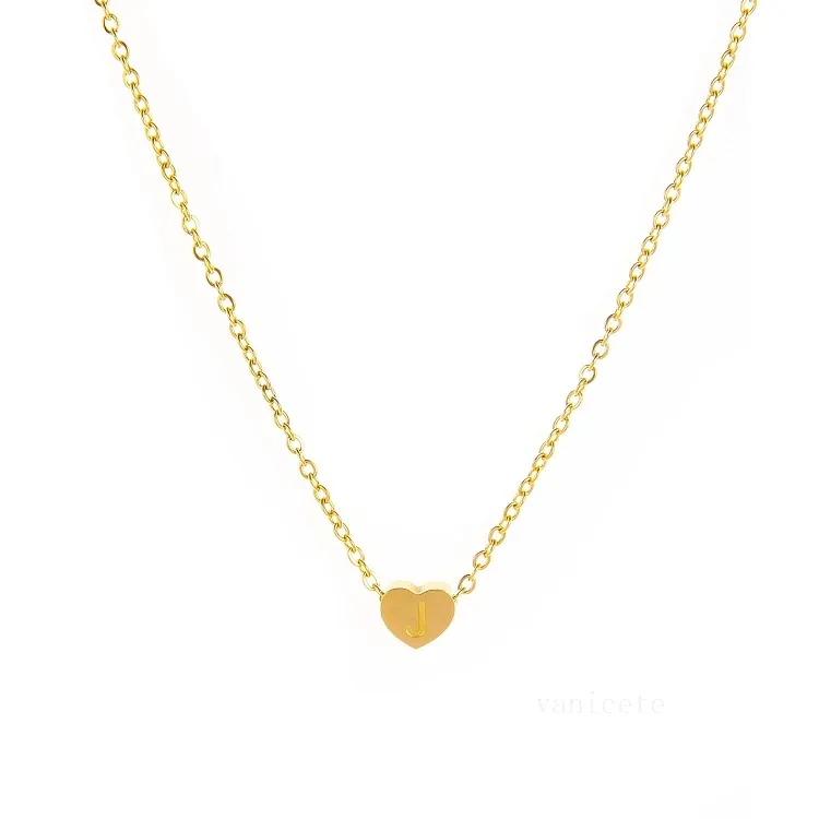 Party Favor Collier pendentif initiales en forme de coeur adapté aux dames et aux adolescents réglable collier de lettre en alliage A-ZT2I52541
