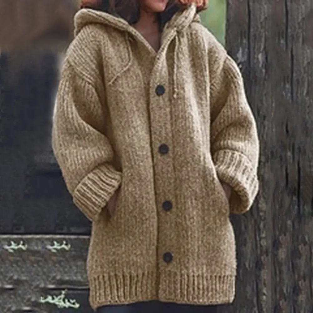 Cardigans Womens Sweater Coat Sweater Coats Warm Squates Coats فضفاضة صوف معطف خريف شتاء نساء طويل من الأسرار ذات الحجم الكبير