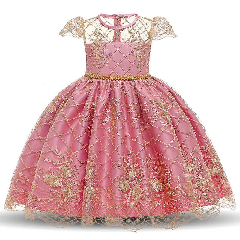 Одежда платья платья для принцессы девочек Новая средняя и большая детская вышитая кружевная юбка