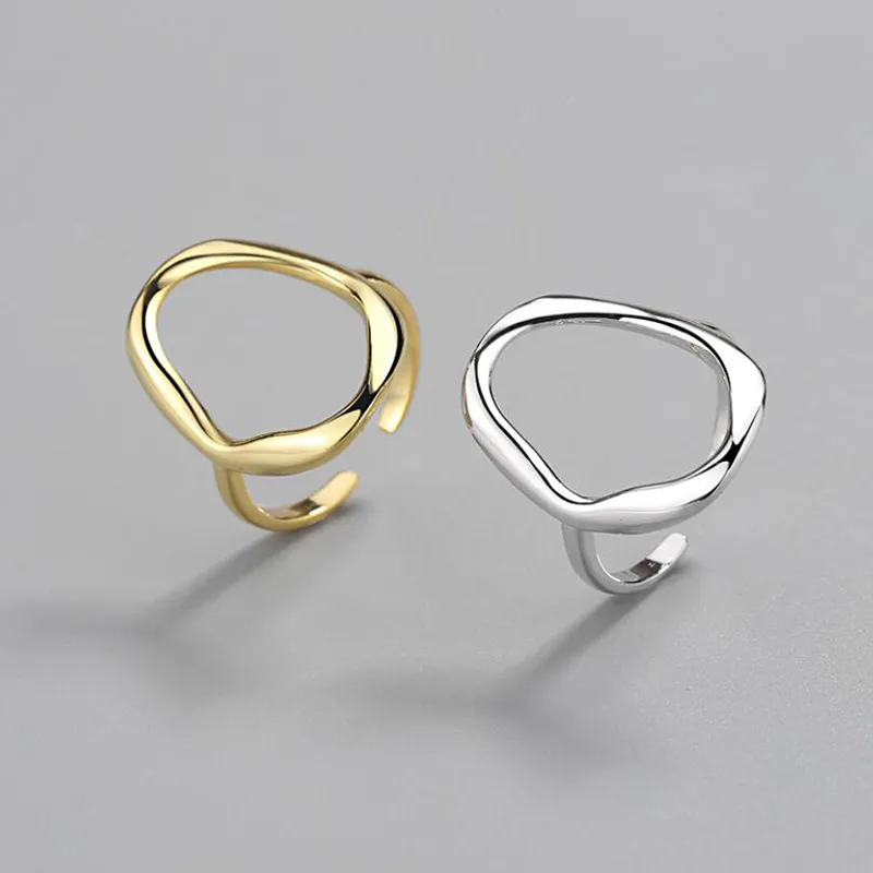 Hiphop/Rock Metall Geometrie Ellipse Punk Ringe Öffnung Zeigefinger Zubehör Hohl Joint Schwanz Ring für Frauen Schmuck Geschenke