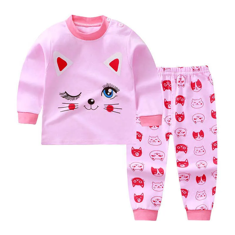 0-3year Kinder Pyjamas Baby Kleidung Set Kinder Nachtwäsche Herbst Baumwolle Nachtwäsche Jungen Mädchen Weihnachten Pyjamas Pijamas Set G1023