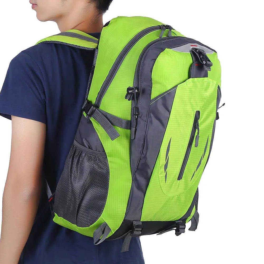 40L Waterproof Backpack Shoulder Bag For Outdoor Sports Climbing Camping Hiking Orange Mountaineering Bag Sports Backpack Q0721