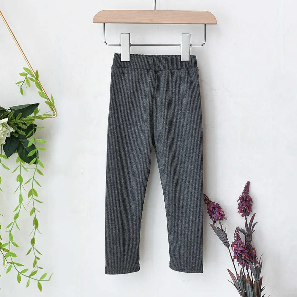 Boys And Girls Big Pp Pants Trendy Threaded Cotton Thick Pocket Leggings Toddler Casual Baby Outer Wear 210625