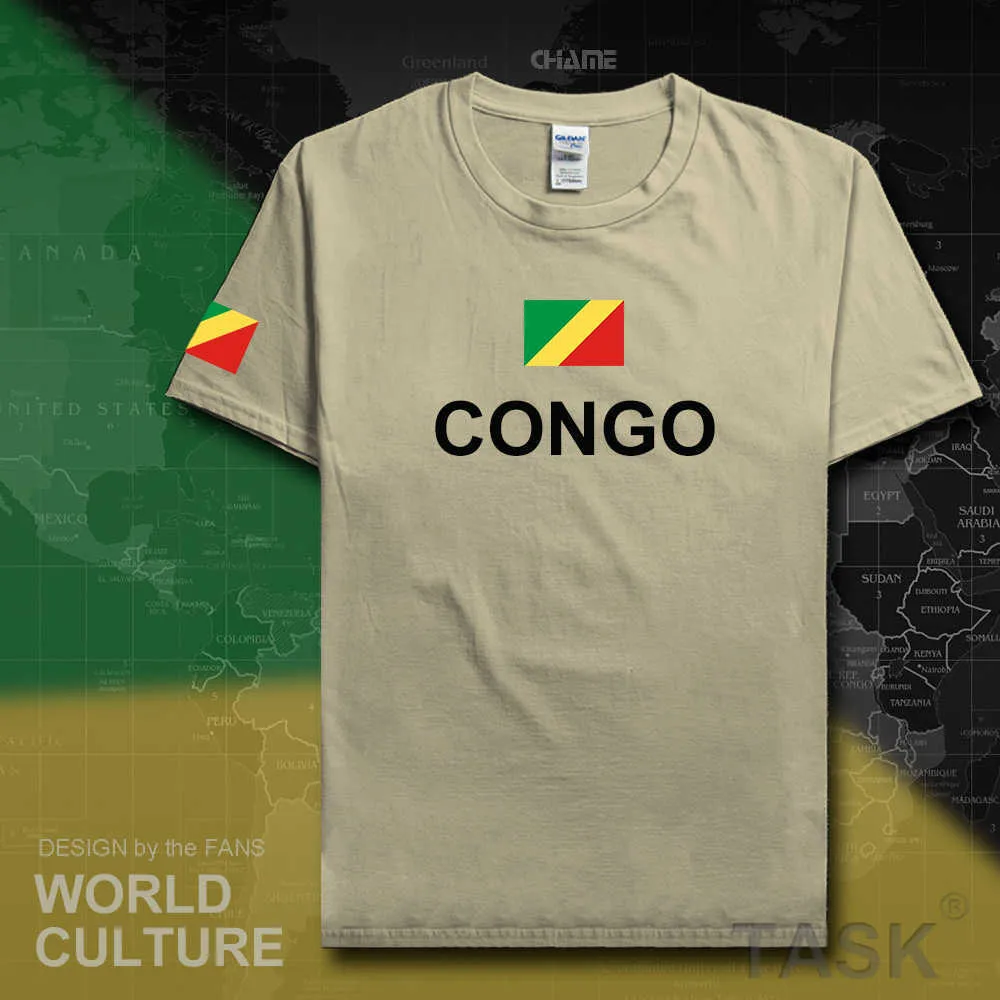 Congo Republic Mens T Shirt Jerseys Nation Team Team T-shirt Gymkläder Tees Country Sporting Cog Congolese X0621