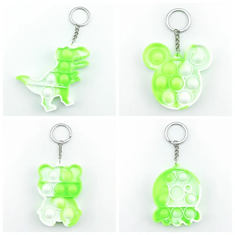 Nya Barn Vuxen Push Bubble Fidget Sensory Toy Key Ring Pedagogiska Anti-Stress Toys Decompression Keychain