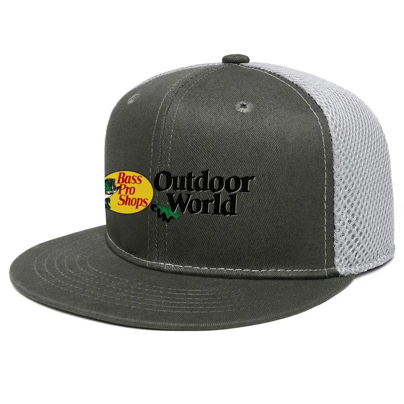 Bass Pro Shop pescando logotipo original Boné de caminhoneiro de aba plana unissex Cool Fashion Baseball Hats Black Fish Shops Logo Symbol Outdoor W253w