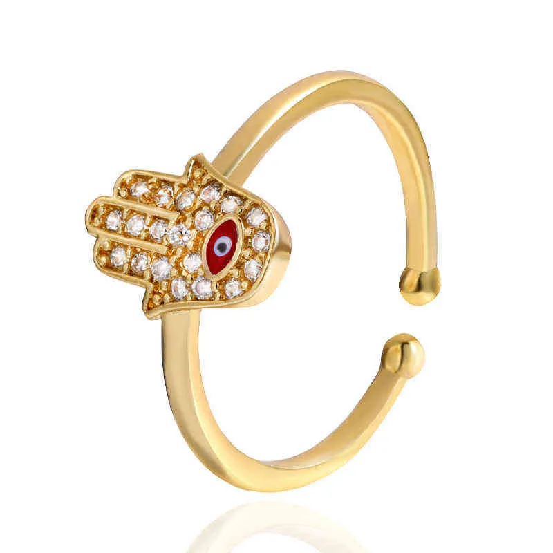 Ny retro mode turkiska onda ögon öppna justerbar ring för kvinnor pekade finger svans ring personliga smycken g1125