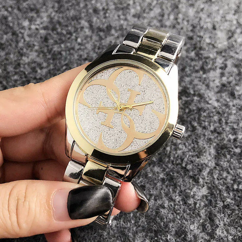 Brand Wrist Watches Women Girl Big Letters Style Metal Steel Band Quartz Clock GS 69906305654