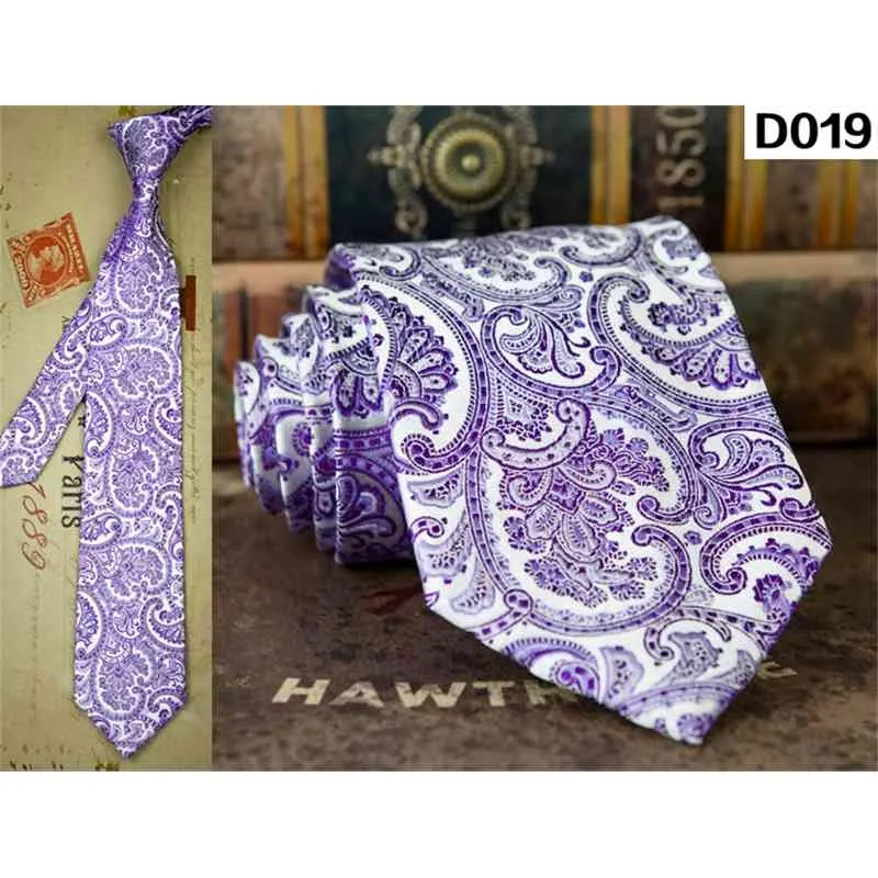 Rayures à carreaux Paisley points floraux caractère multicolore hommes cravates cravates 100% soie Jacquard tissé 8CM Unique