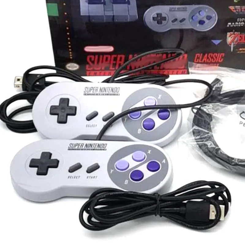 Super Mini Nostalgic Host Game Consoles 21 TV -videospel handhållen spelare för SNES 16 -bitar Gamesole med detaljhandelsboxar6751560