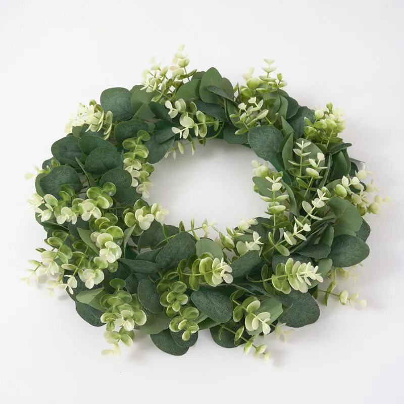 Decoratieve Bloemen Kransen Hoge Kwaliteit Eucalyptus Krans Lente Kunstmatige Groene Bladeren Voor Voordeur Raam Wanddecoratie278a