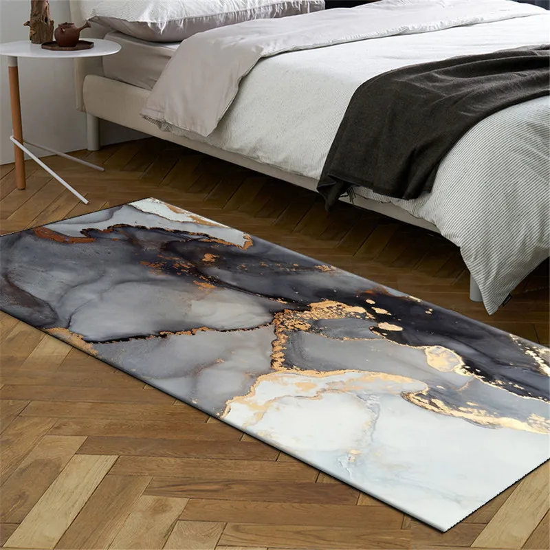 Zwarte inkt schilderij abstracte keuken vloer tapijt tapijt lange antislip wasbare bad mat deurmat voor toegangsdeur Nordic 220301