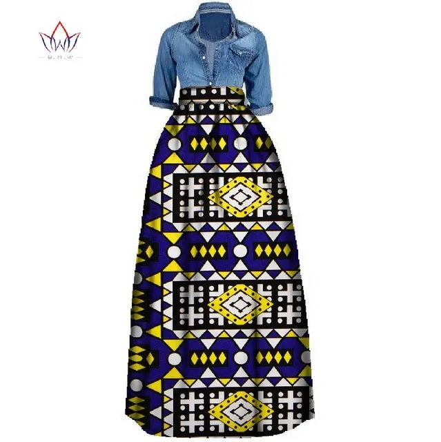 Новая африканская печать летняя юбка для женщин плюс размер Дашики африканская традиционная одежда мяч платья вскользь юбки WY106