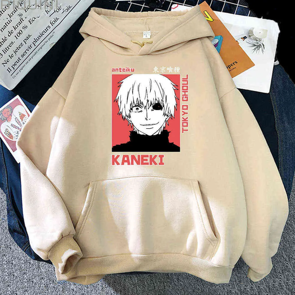 Sıcak Tokyo Ghoul Hoodies Erkekler / Kadın Tişörtü Rahat Üst Erkek Kazaklar Anime Manga Kaneki Ken Baskılı Uzun Kollu KPOP Giysileri Y0820